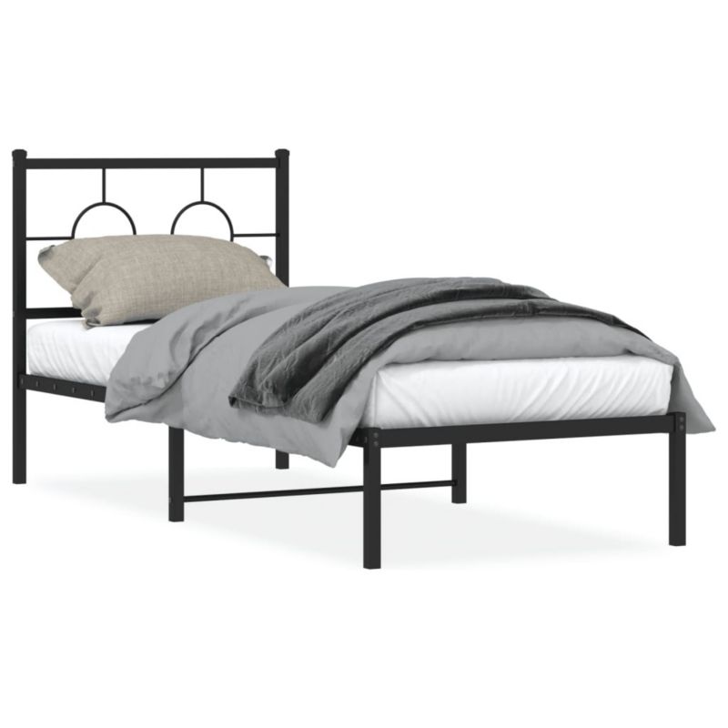 Łóżko metalowe WaszeMeble 75x190 cm czarna WM-376216 1 szt.