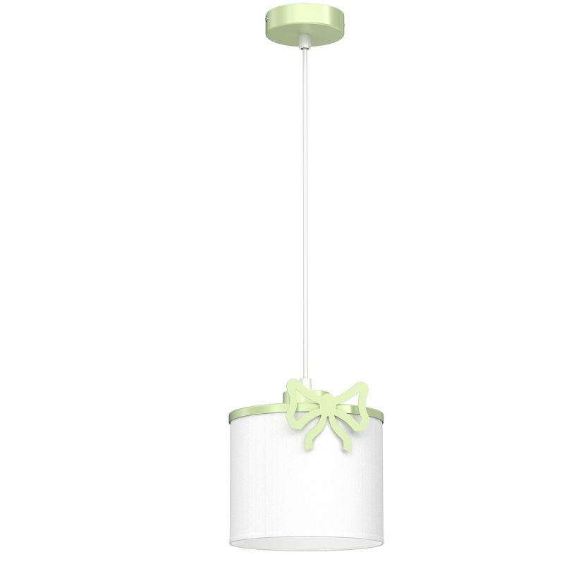 Lampa wisząca Luminex Sweet biało-zielona wym: 115 x 18 x 18 cm 1xE27 x 15W tkanina 1 szt.