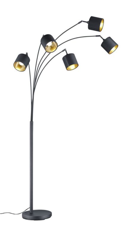 Lampa podłogowa stojąca RL Tommy czarno-złota łukowa 5 x E14 x 28W wym: 200 x 30 x 30 cm - 1 szt.