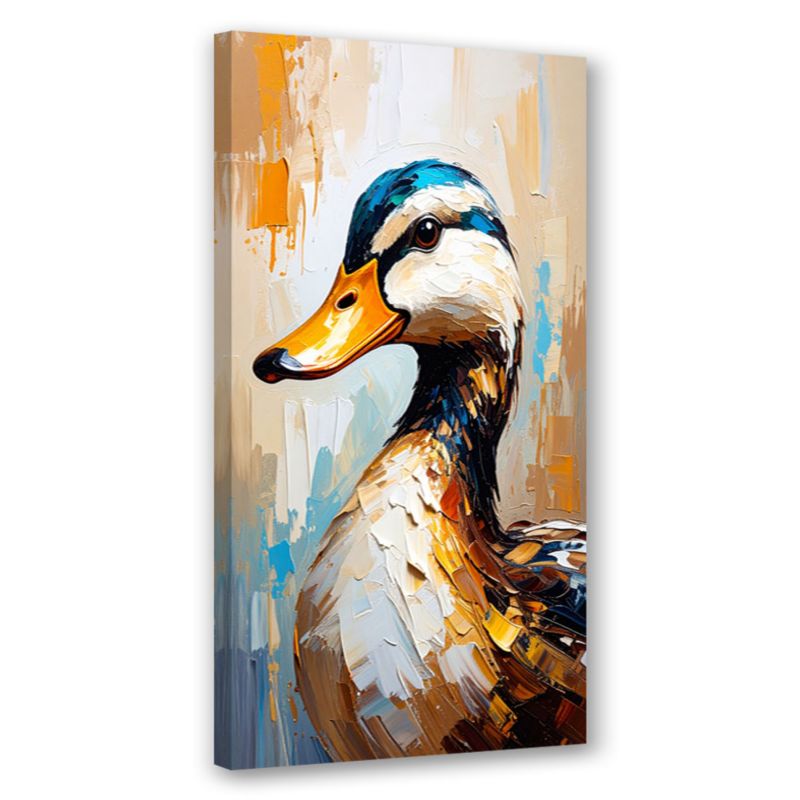 Obraz na płótnie do salonu kuchni Feeby Kolorowa Kaczka efekt farby olejnej 40x80cm 1szt