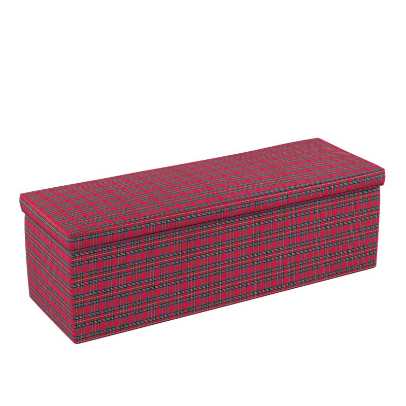 Skrzynia tapicerowana Dekoria 120 x 40 x 40 cm czerwona kratka 1 szt.