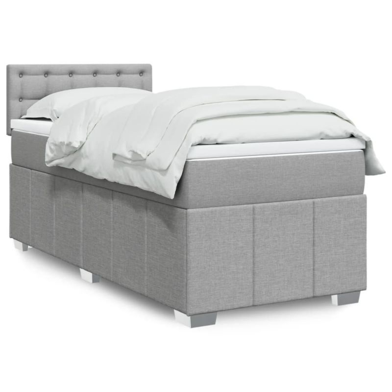 Łóżko kontynentalne WaszeMeble 80x200 cm jasnoszare WM-3286909 1 szt.