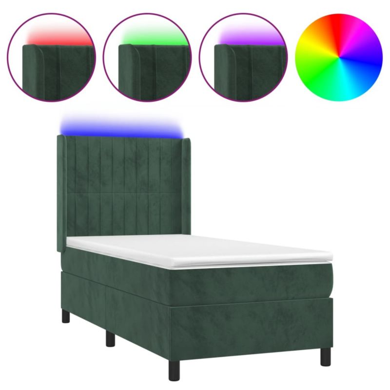 Łóżko z materacem WaszeMeble 90x190 cm zielony WM-3139658 1 szt.