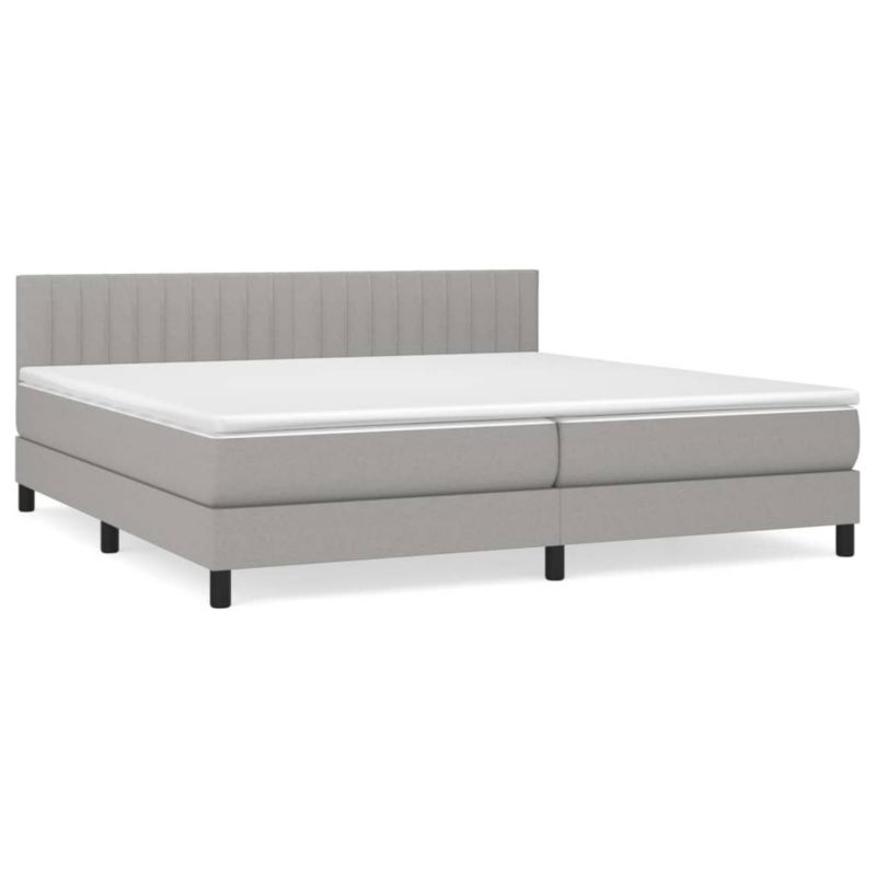 Łóżko kontynentalne WaszeMeble 200x200 cm jasnoszare WM-3140241 1 szt.