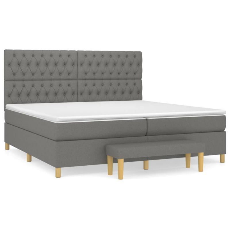 Łóżko kontynentalne WaszeMeble 200x200 cm ciemnoszara WM-3137422 1 szt.
