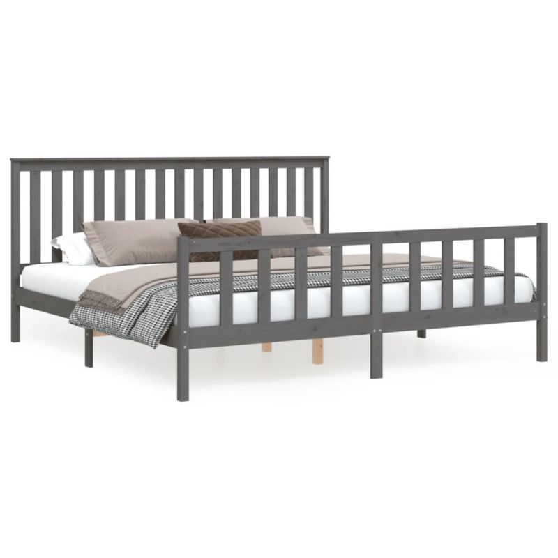 Łóżko drewniane WaszeMeble 200x200 cm szara WM-3188228 1 szt.
