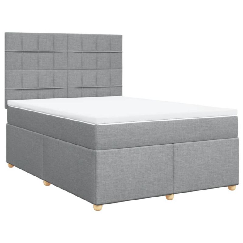 Łóżko kontynentalne WaszeMeble 160x200 cm jasnoszare WM-3291331 1 szt.