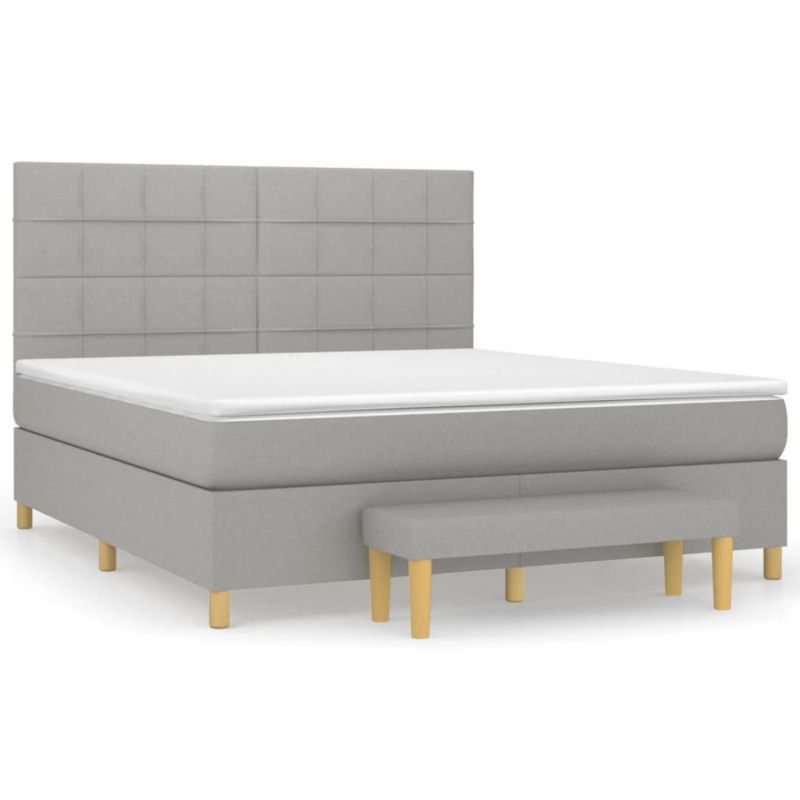 Łóżko kontynentalne WaszeMeble 160x200 cm jasnoszare WM-3137165 1 szt.