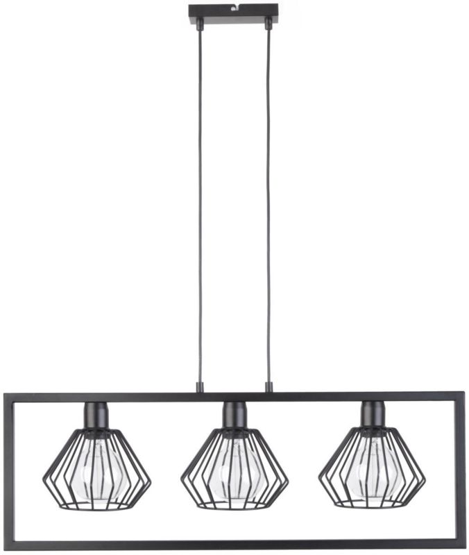 Lampa wisząca Sigma Lighting Saga 4054 czarna dekoracyjna 3xE27 x 15W 1 szt.