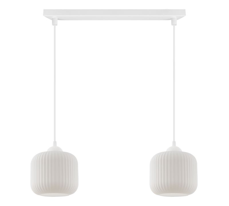 Lampa sufitowa wisząca Light Home LH Riffle Walec 2x E27 60W biały 1szt.