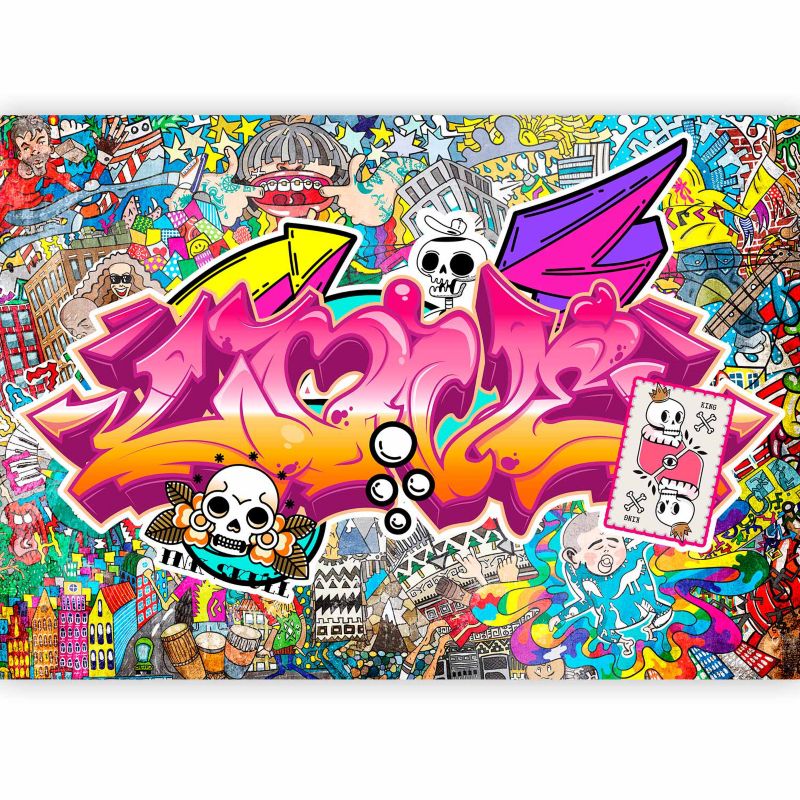 Fototapeta flizelinowa Artgeist 170 g/m2 wodoodporna Street art biała 200x140 (4 części) 10012aa rolka 1 szt
