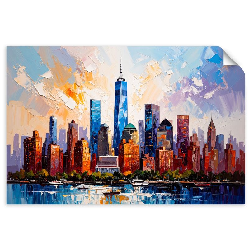 Naklejka na ścianę do salonu sypialni Feeby Nowy Jork Manhattan 90x60cm 1szt