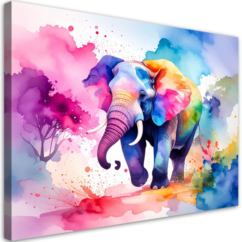 Obraz do pokoju dziecka Feeby Kolorowy Słoń Safari Akwarela 60x40cm 1szt