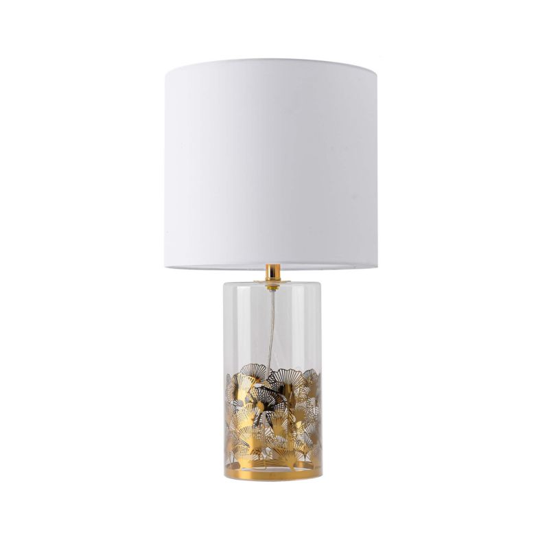 Lampa stołowa Light Prestige Sunflower biało-złota-przezroczysty 1 x E27 x 40W IP20 wym: 51.6 x 28 x 28 cm tkanina - 1 szt.