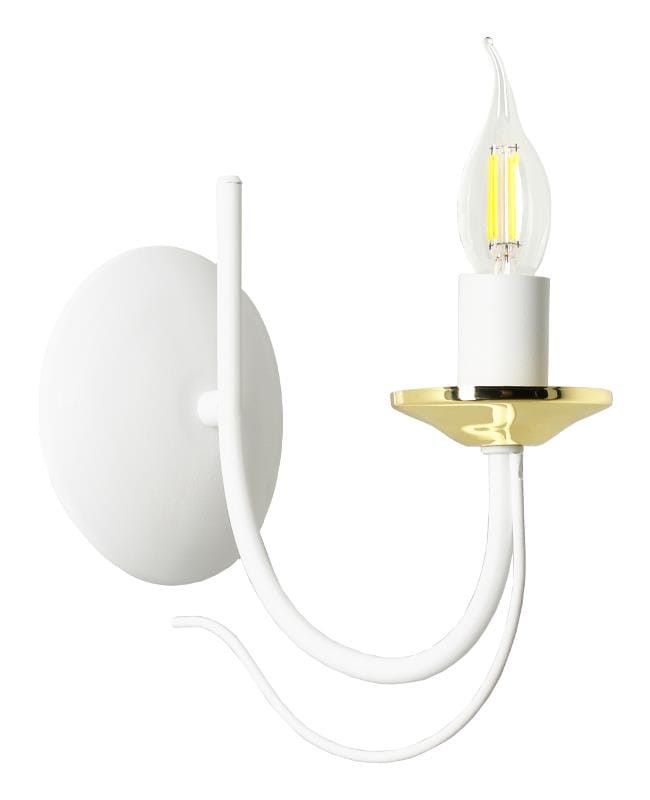 Kinkiet ścienny Lampex Doli Bia biało-złoty 1 x E27 x 60W IP20 wym: 24 x 25 x 25 cm - 1 szt.