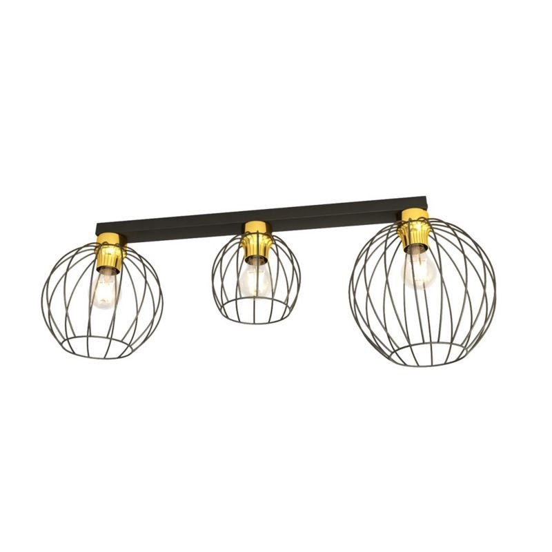 Lampa sufitowa wisząca Emibig Nest 0368 czarno-złota industrialna 3xE27 x 15W 1 szt.