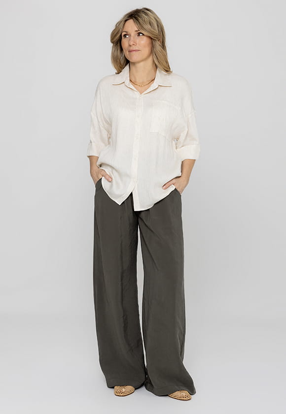 Weite DAMENHOSE LIAM – kürzer – khaki