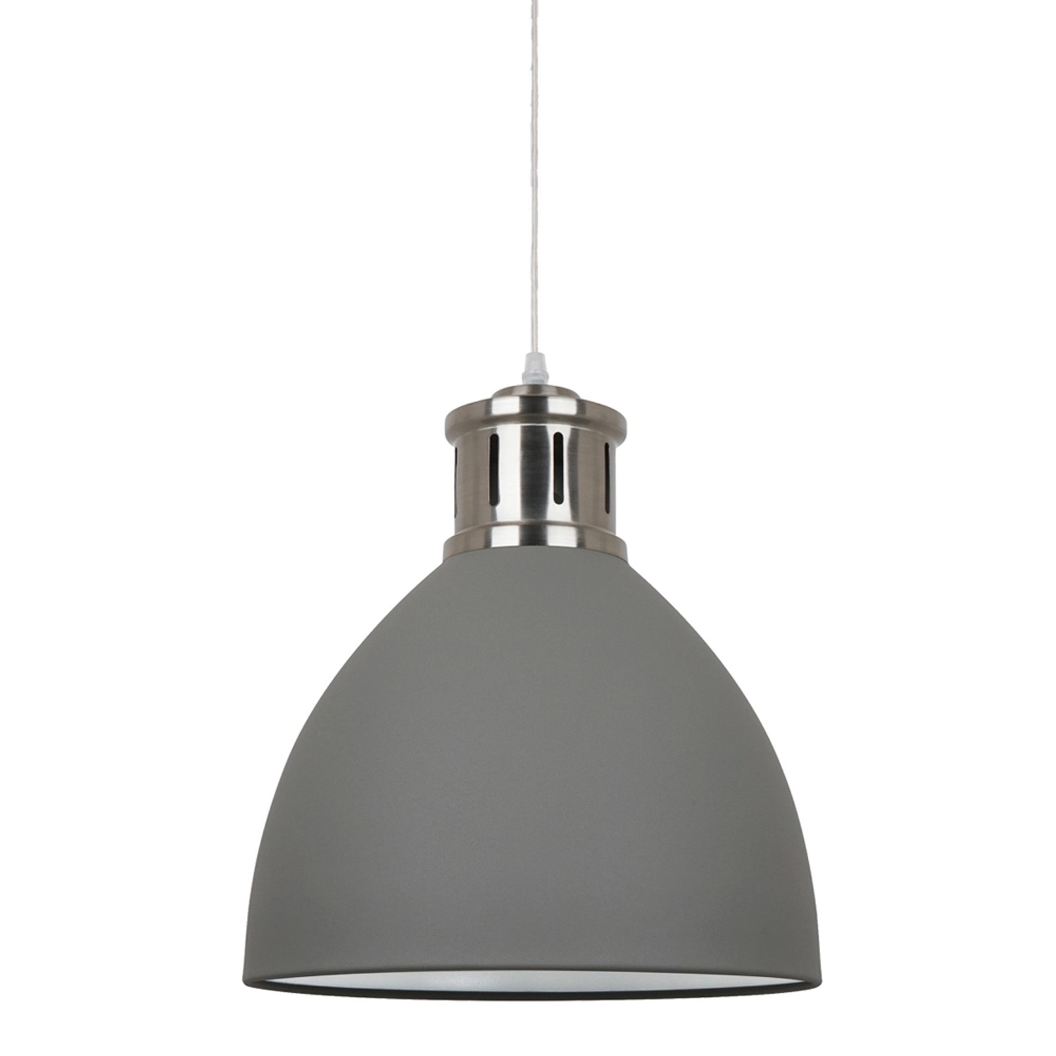 Italux Lampa wisząca LOLA 1xE27 60W nikiel szara