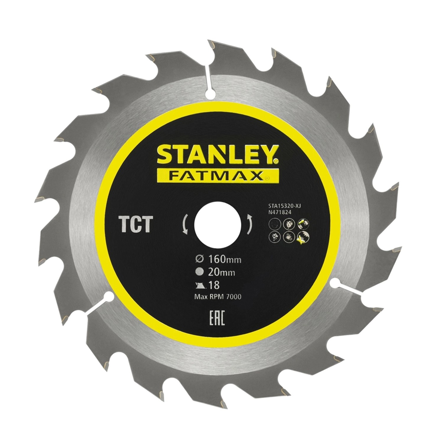 Stanley FatMax Tarcza pilarska TCT/HM 160x20 / 18 zębów