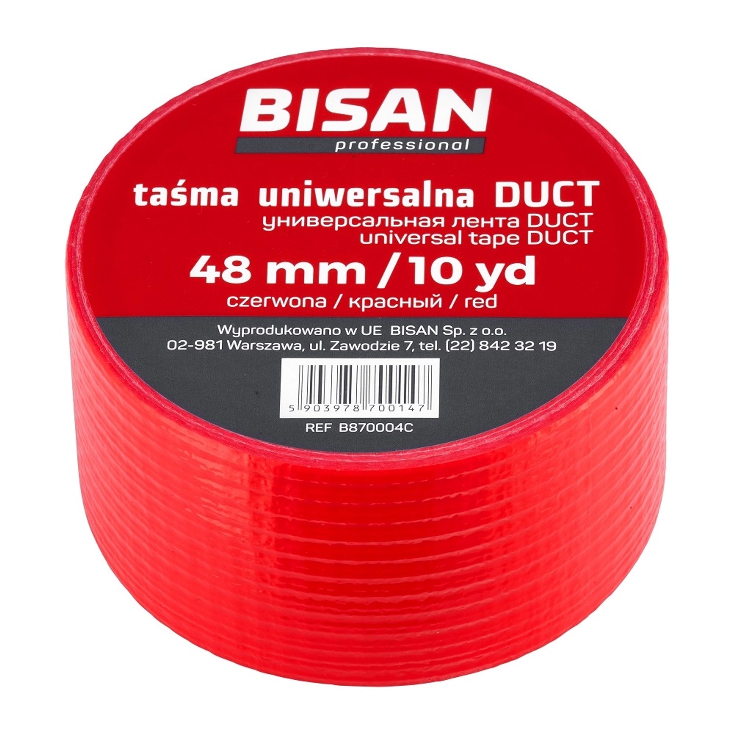 Bisan Taśma izolacyjna DUCT czerwona 48 mm