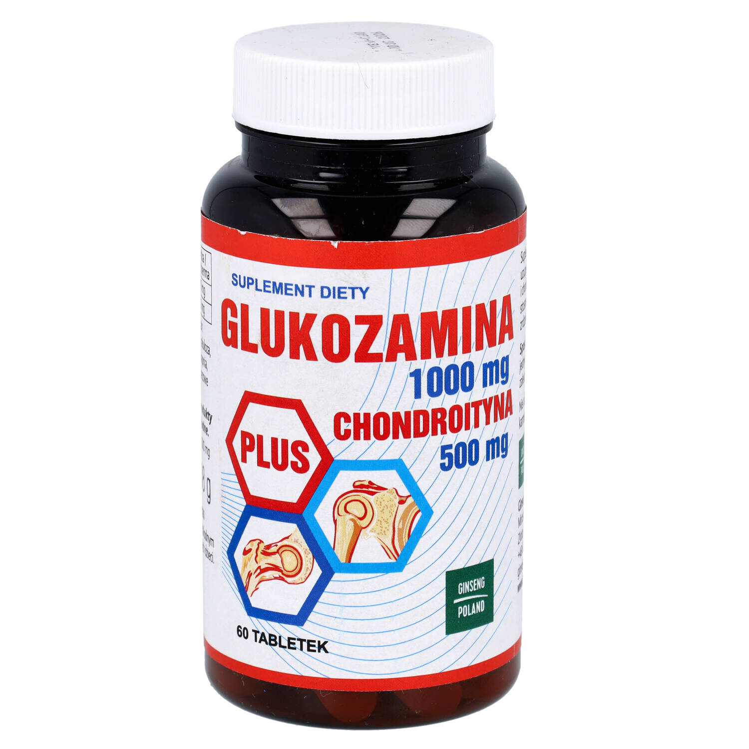Ginseng - glukozamina 1000 mg + chondroityna 500 mg, 60 tabletek