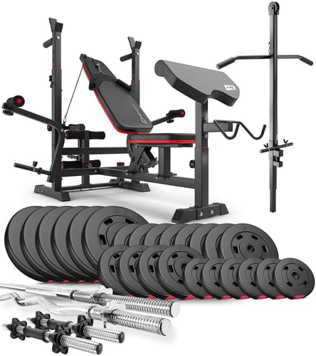 Kunststoff Hantelset 135 kg mit Hantelbank HS-1075