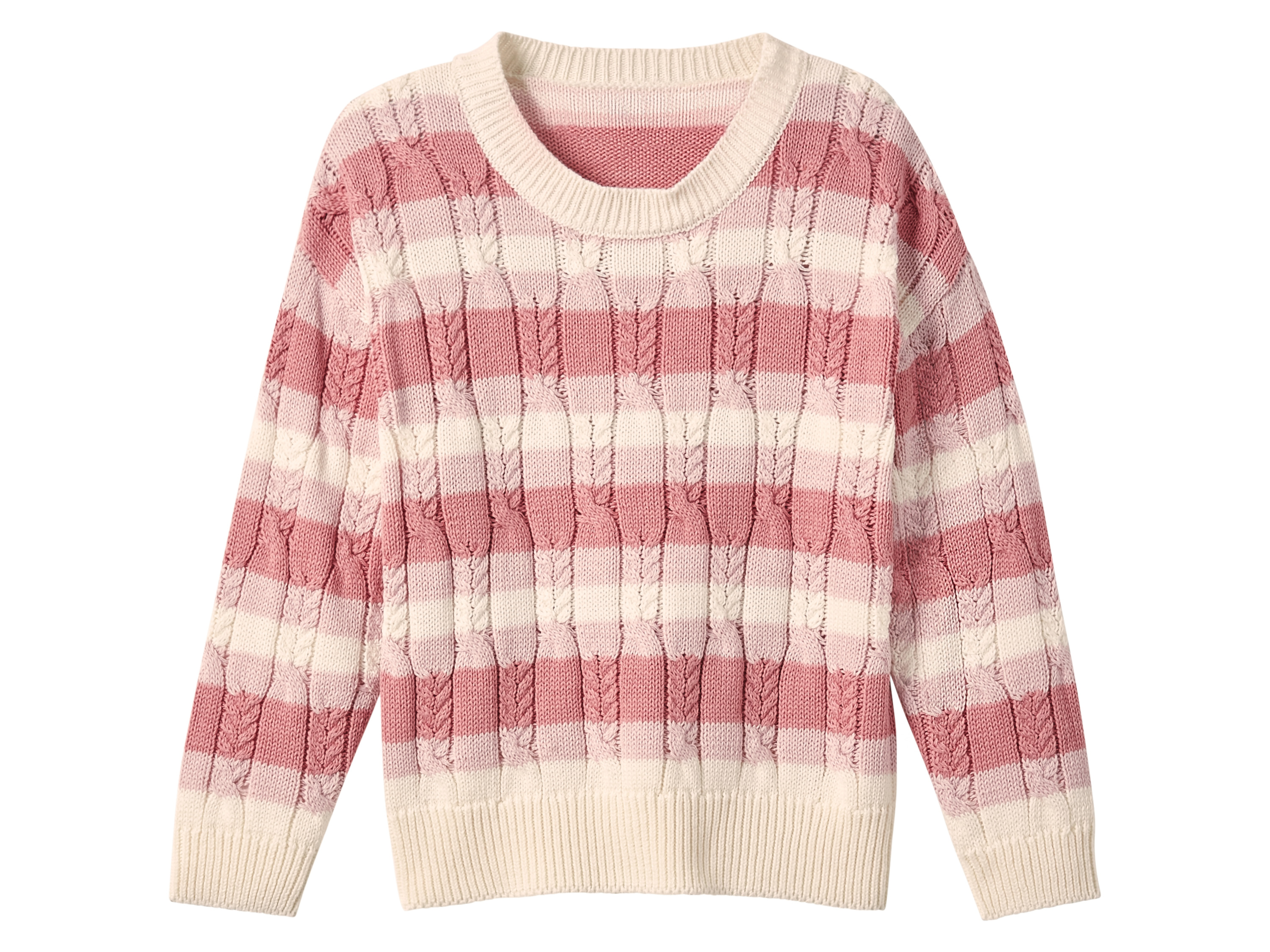 lupilu Sweter dziecięcy z bawełny Beżowy/różowy, 98/104