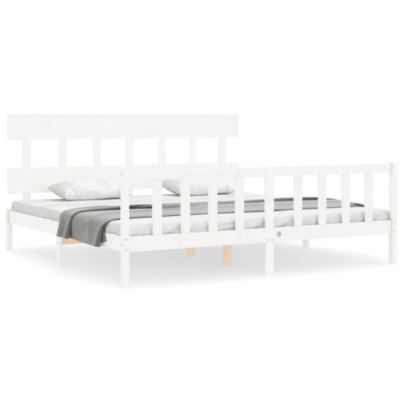 Łóżko drewniane WaszeMeble 200x200 cm białe WM-3193357 1 szt.