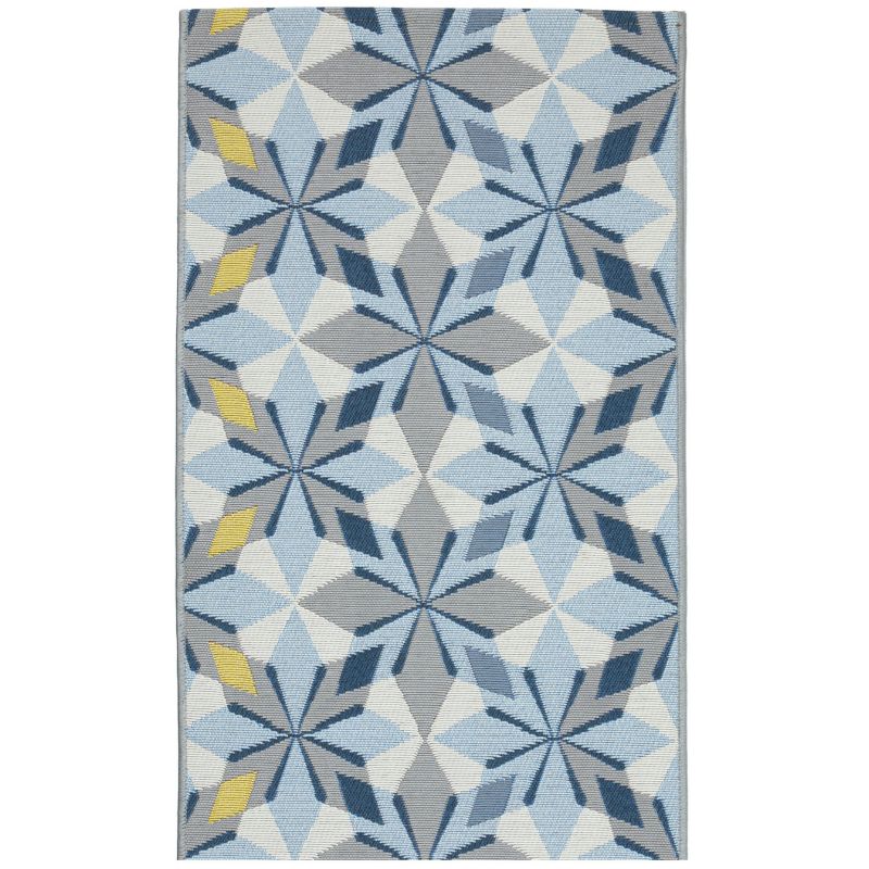 Dywan SELENA 60x100 cm płasko tkany e-floor wewnętrzny zewnętrzny geometryczny niebieski 1 szt