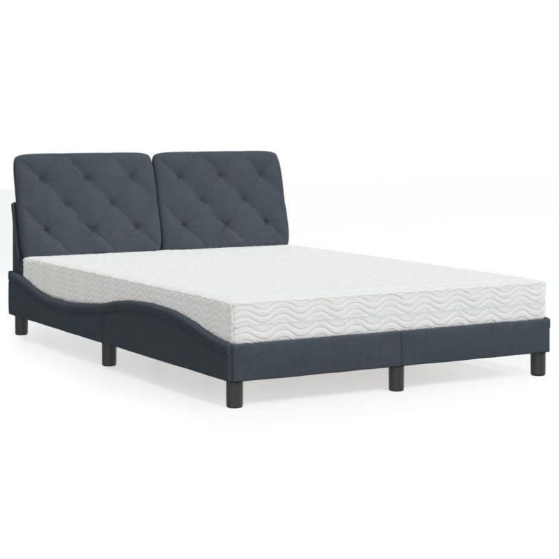 Łóżko tapicerowane WaszeMeble 140x190 cm ciemnoszare WM-3208653 1 szt.
