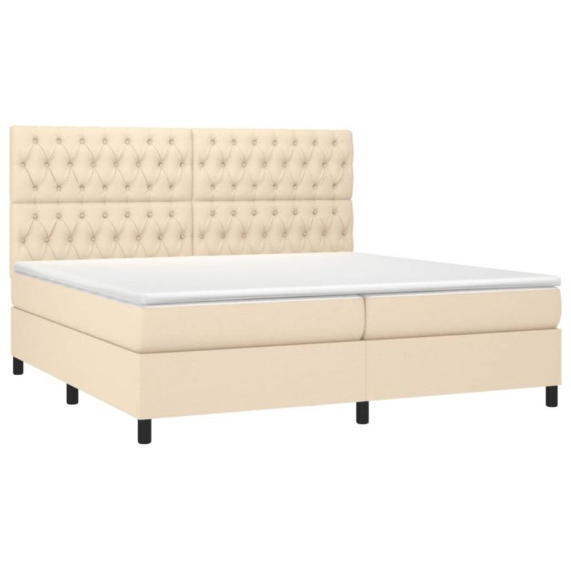 Łóżko kontynentalne WaszeMeble 200x200 cm kremowe WM-3135146 1 szt.