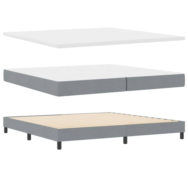 Łóżko z materacem WaszeMeble 200x200 cm jasnoszary WM-3340045 1 szt.