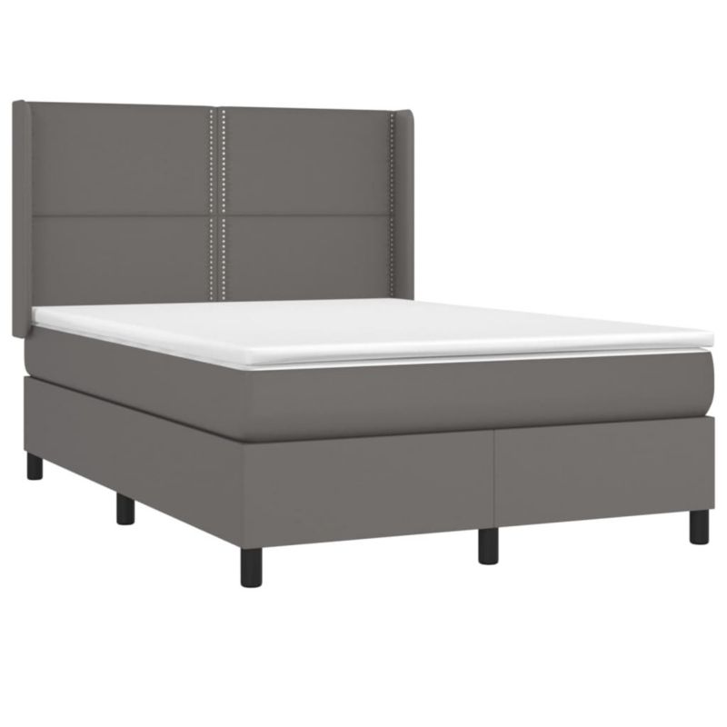 Łóżko kontynentalne WaszeMeble 140x190 cm szara WM-3139323 1 szt.