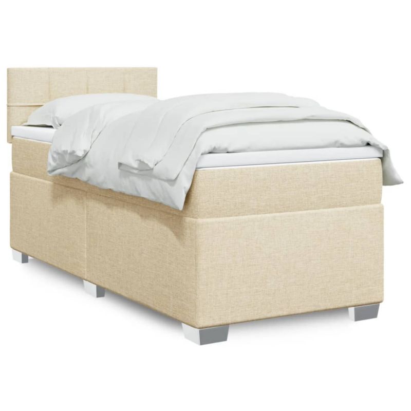 Łóżko z materacem WaszeMeble 90x190 cm kremowy WM-3288048 1 szt.