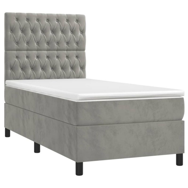 Łóżko kontynentalne WaszeMeble 80x200 cm szare WM-3136269 1 szt.