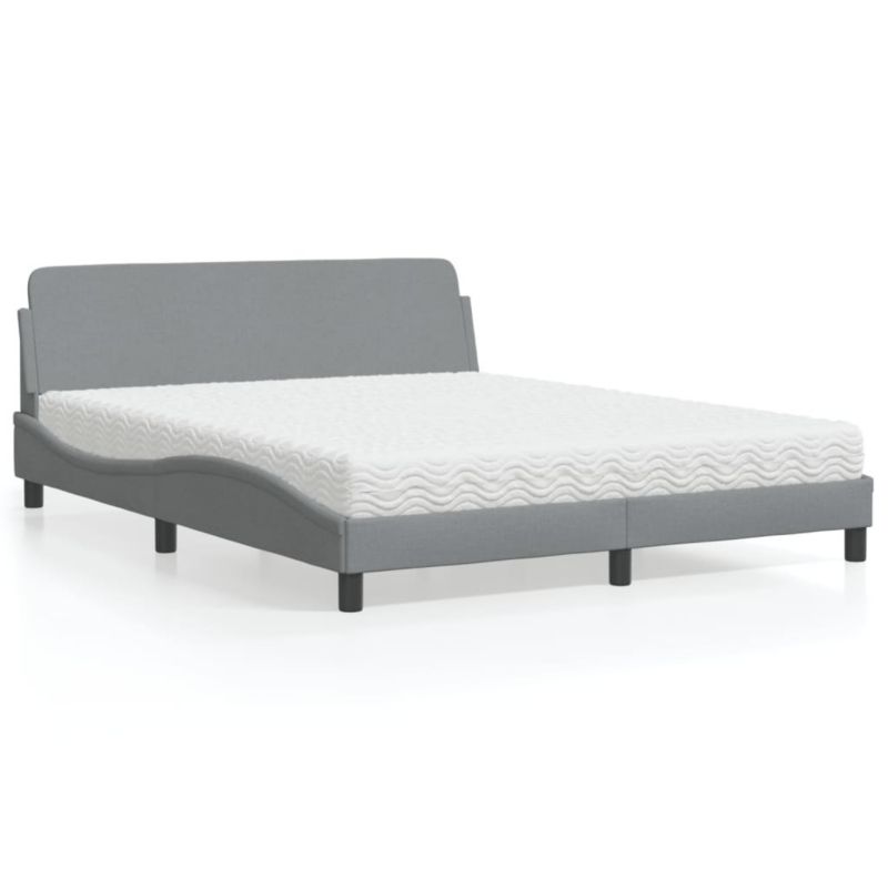 Łóżko tapicerowane WaszeMeble 160x200 cm jasnoszare WM-3208424 1 szt.
