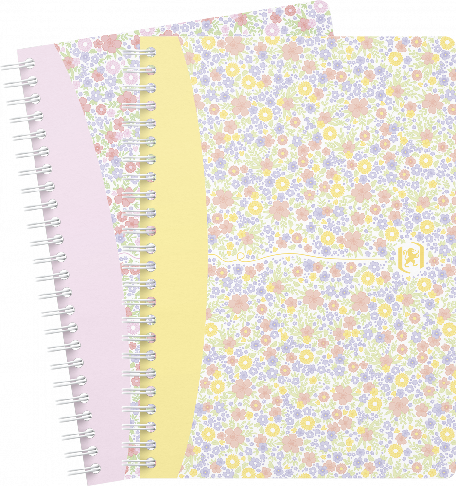 2x Kołonotatnik Oxford Floral, A5, w kratkę, 60 kartek, okładka kartonowa, mix wzorów