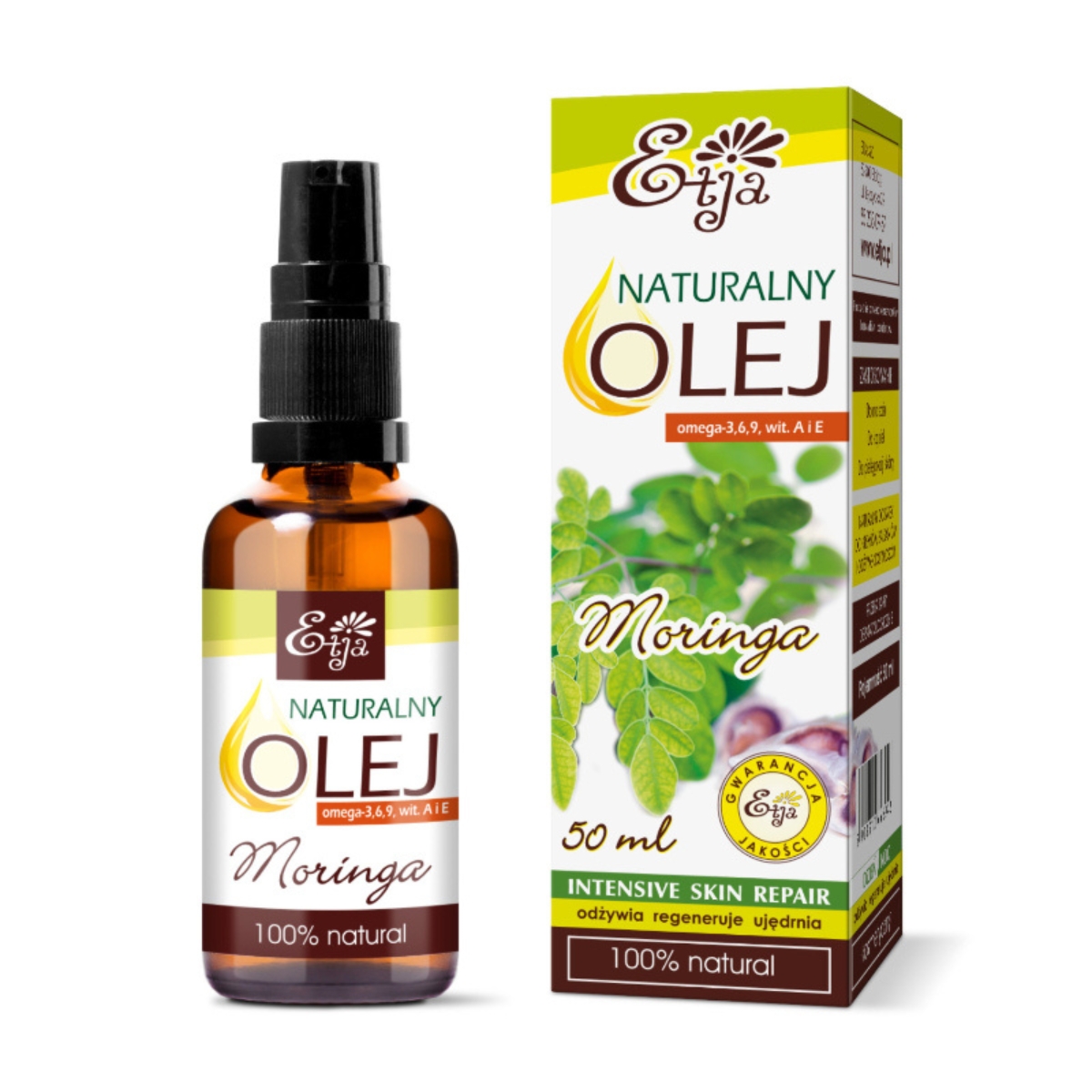 Etja - naturalny olej moringa, intensywne odżywnienie skóry, 50 ml