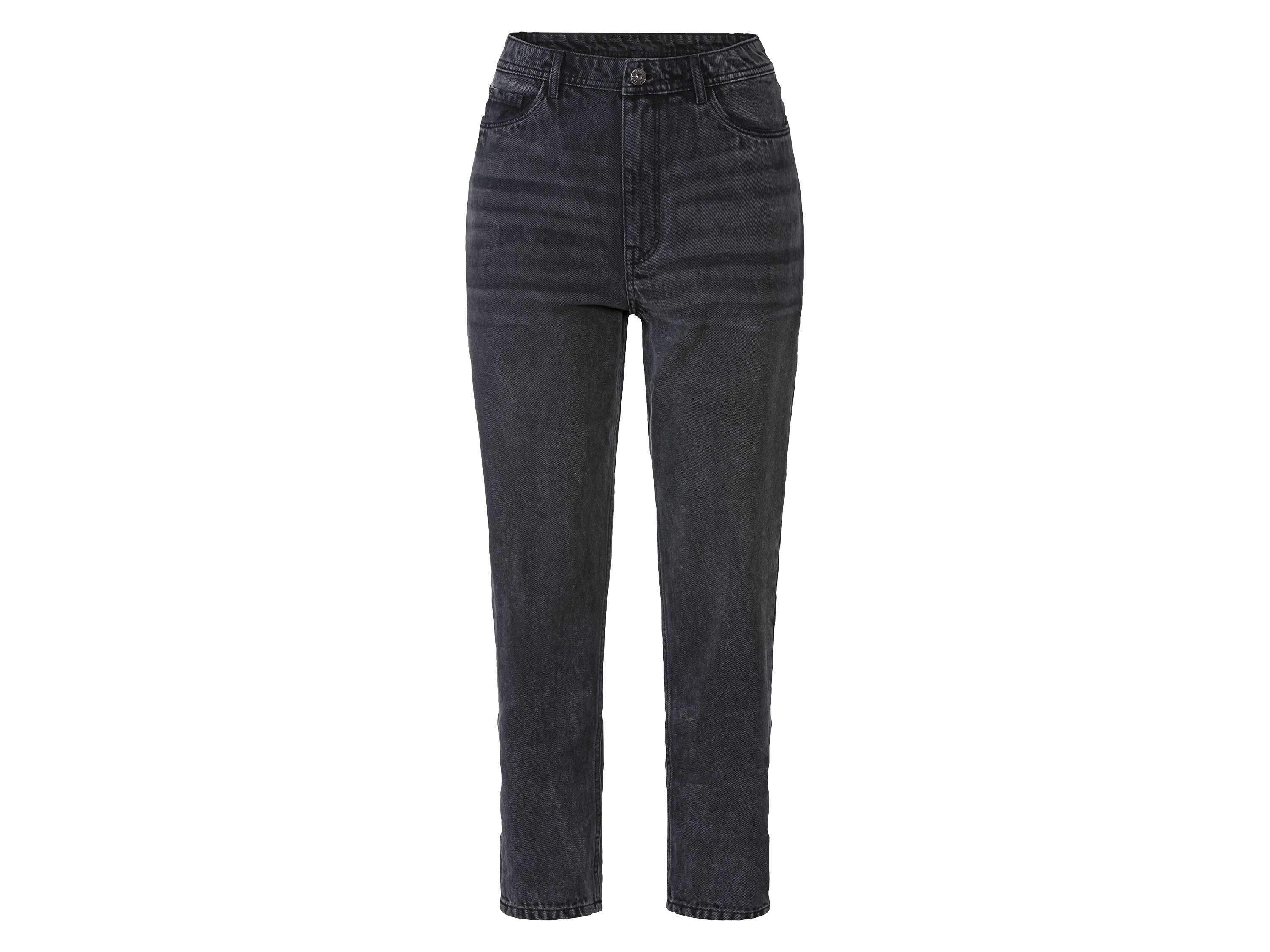 esmara Jeansy damskie, mom fit, z wysokim stanem Czarny, 40
