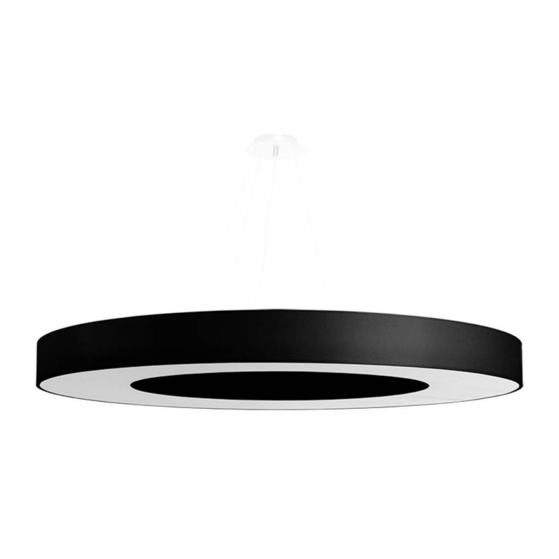 Lampa wisząca Sollux Lighting Saturno Slim 8426 czarna szerokość 90 cm 8xE27 x 1 szt.