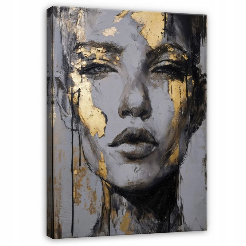 Obraz Na Płótnie Canvas WALLARENA 100x70 cm Dekoracja Ścienna Do Sypialni Salonu Kuchni Kobieta Abstrakcja 1 szt.