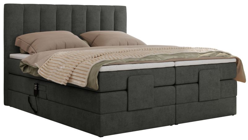 Łóżko kontynentalne MKS Meble COMFORTO 200x200 H4 Ciemnoszary struktura 1szt