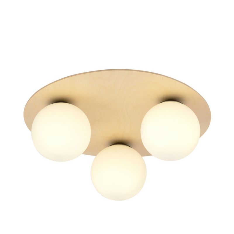Lampa sufitowa Emibig Kenzo jasne drewno-biała wym: 20 x 40 cm 3xE14 x 10W 1 szt.
