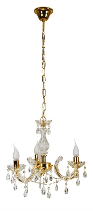 Lampa wisząca Candellux Maria złota świecznikowa z kryształkami 3xE14 x 40W 1 szt.