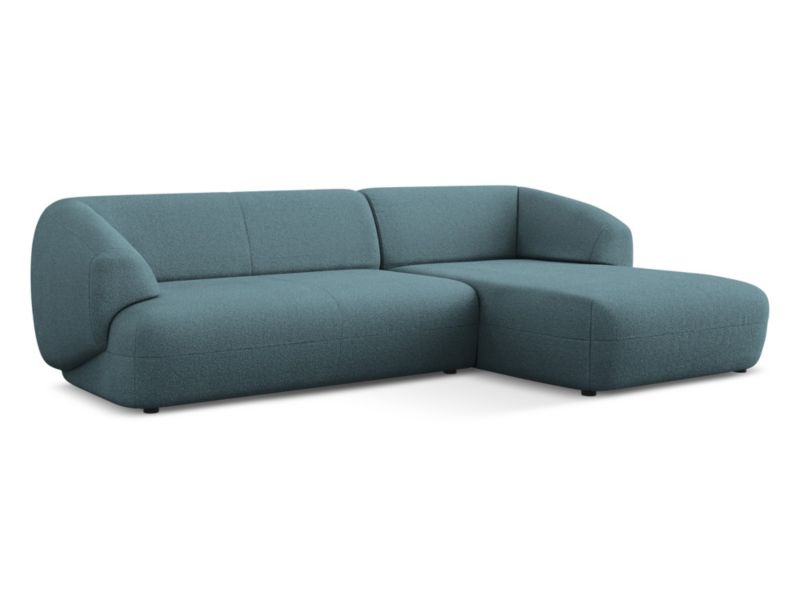 Narożnik prawostronny Makamii Moana z tkaniny bouclé 280x156 cm jeans 1 szt.