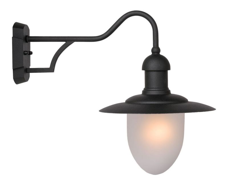 Kinkiet ścienny zewnętrzny Lucide Aruba czarno-biały 1 x E27 x 24W IP44 wym: 36 x 44 cm - 1 szt.