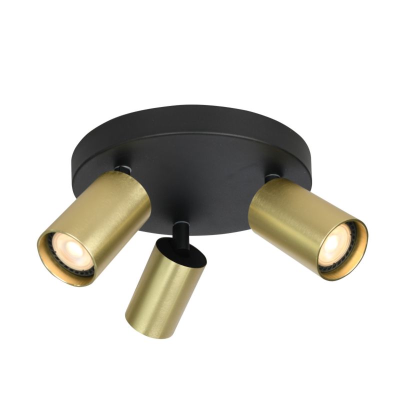 Lampa sufitowa Italux Nesto mosiężno-czarna 3 x GU10 x 10W wym: 13 x 22 x 22 cm - 1 szt.
