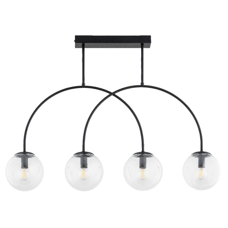 Lampa wisząca Alfa Dilar 2936 czarno-przezroczysty minimalistyczna 4xE14 x 10W 1 szt.