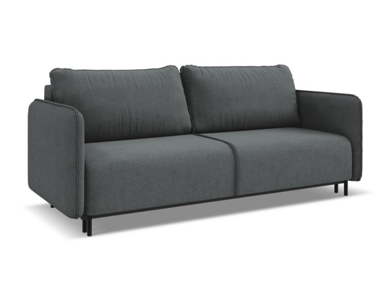 Kanapa 3-osobowa z funkcją spania LaMiaSofa FOGGIA z tkaniny strukturalnej 226x92 cm szary 1 szt.