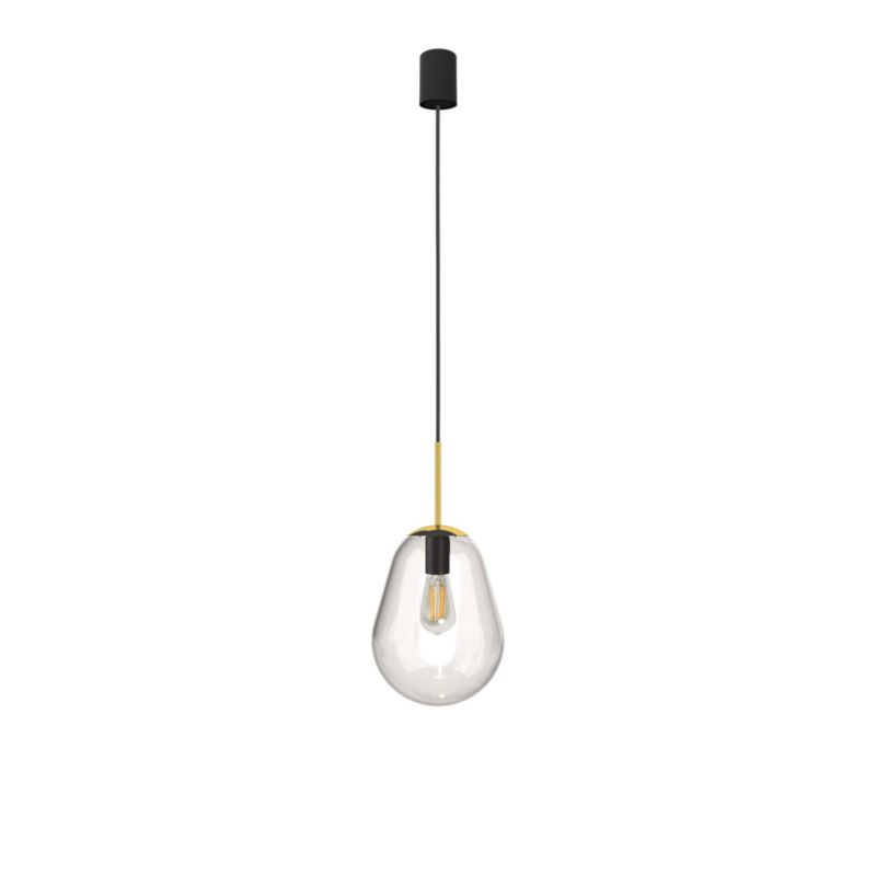 Lampa sufitowa wisząca Nowodvorski Lighting Pear czarno-przezroczysty-złota wym: 180 x 22 x 22 cm 1xE27 x 40W 1 szt.
